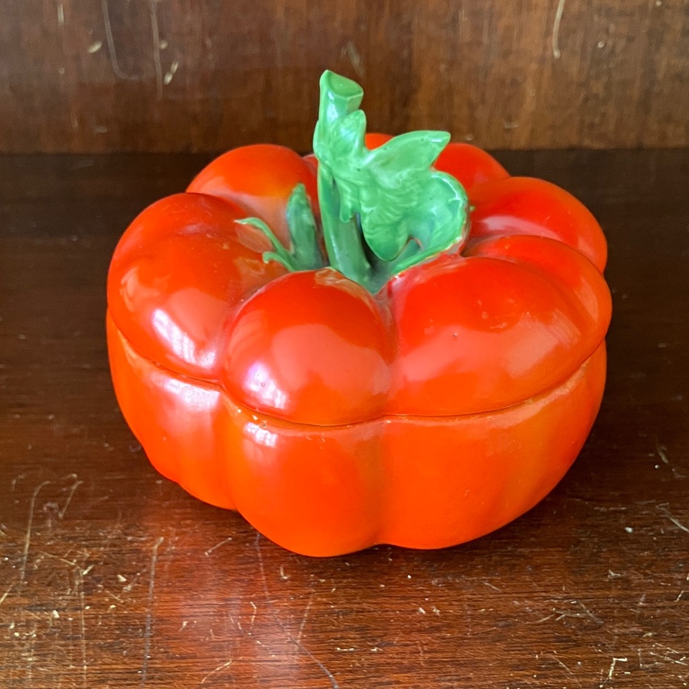 Vintage Royal Bayreuth Fine China Tomato Trinket Jar
